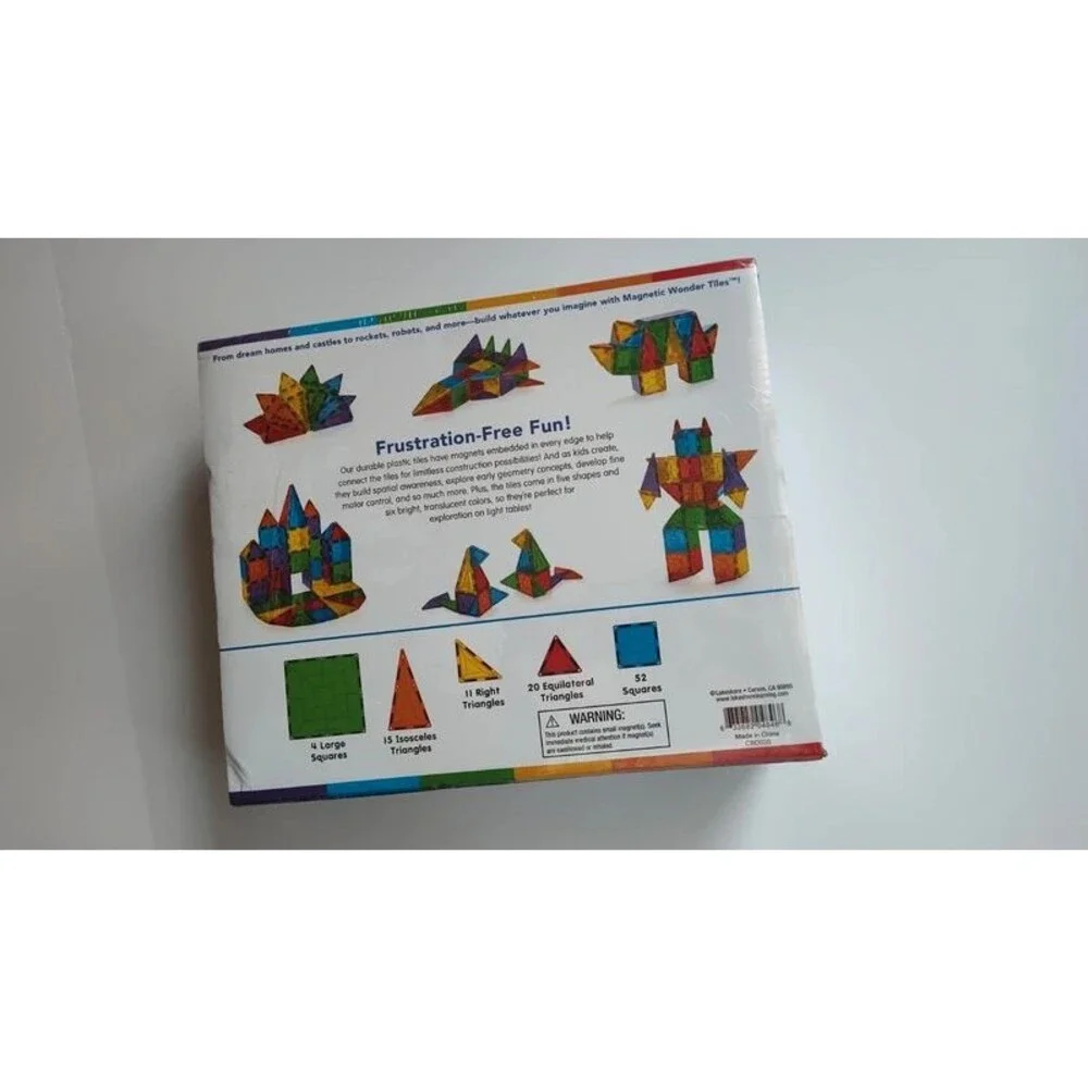 102 pcs magnetic wonder tiles, master set children's toy building magnet blocks